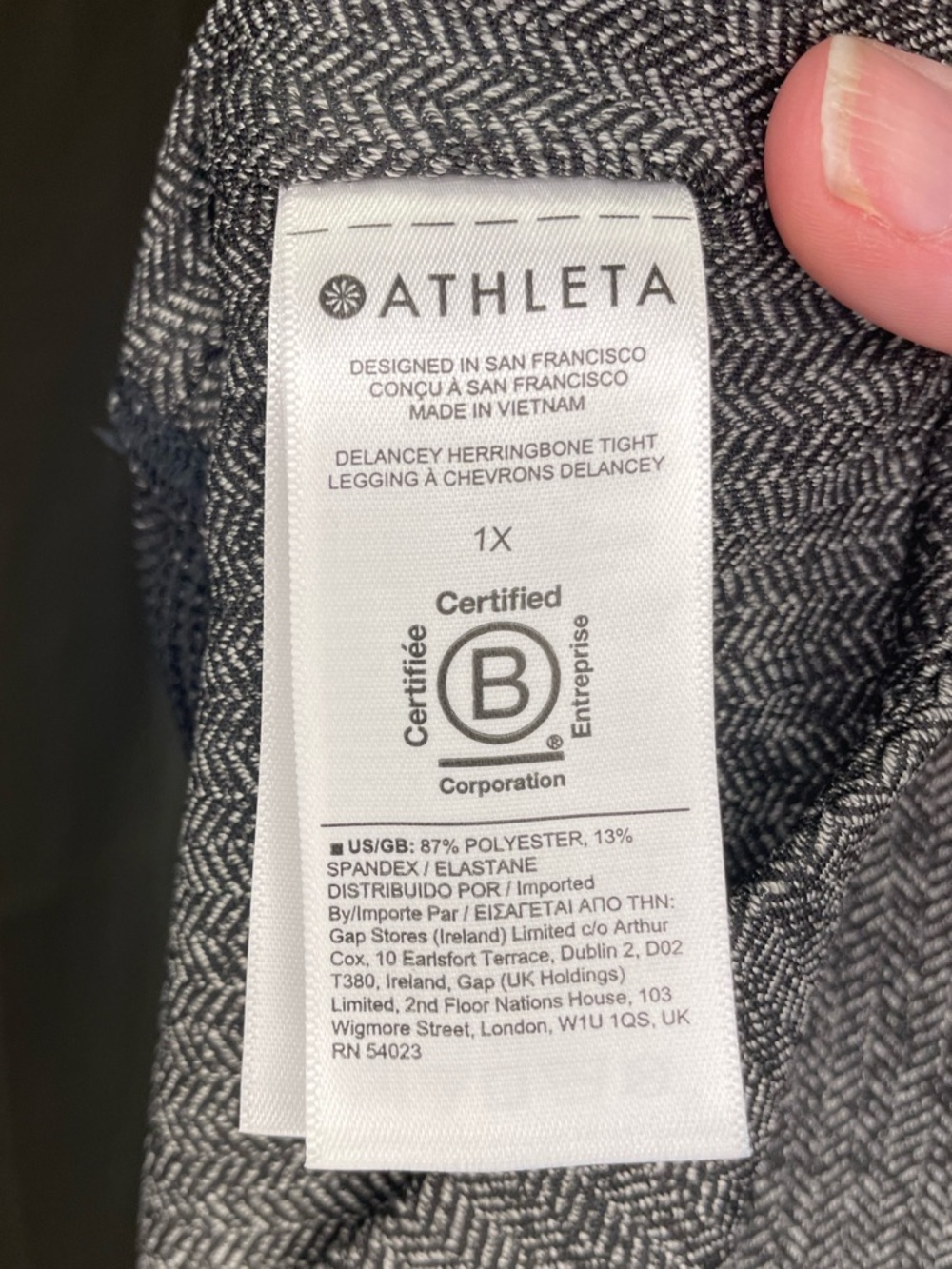 Athleta Gray Herringbone Performance Leggings - Picture 5 of 10